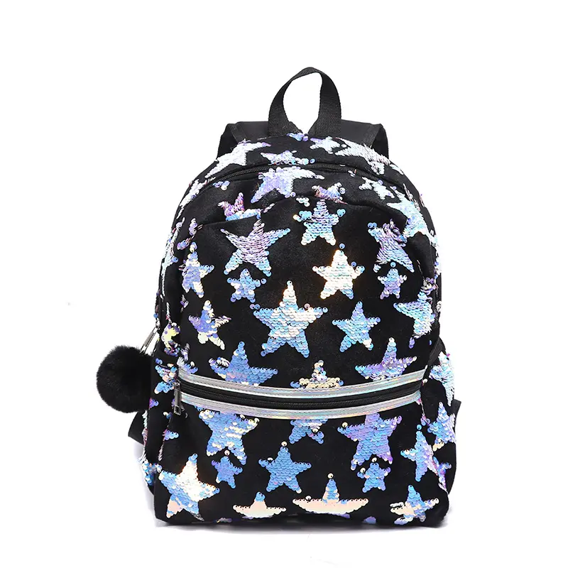 फैशन चमक Sparkly सेक्विन सितारे महिला बच्चों बच्चों बैग काले किशोर लड़कियों के लिए स्कूल बैग बैग