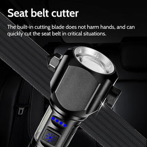 Новый стиль самообороны светодиодные фонари с предохранительным молотком 26650 стронглитовый фонарик - Product Image 5