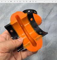 Accouplement avec accouplement en caoutchouc élastique de type divisé, type E3, corps élastique en polyuréthane orange