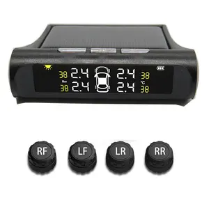 Monitoring Alarm Car TPMS with Tire Pressure Temperature Flat Tire Alarm Universal Solar Energy Wireless 433 MHZ 24 Hours 12 Ce