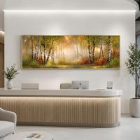 Tableau mural élégant sur toile, motif réveil de la forêt au début du printemps, art abstrait d'arbre, pour décoration de chambre et salon serein