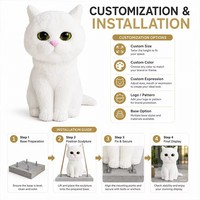 Peluche géante personnalisable chat/chien, jouet interactif sonore, animal en peluche surdimensionné, compagnon pour animaux de compagnie, cadeau