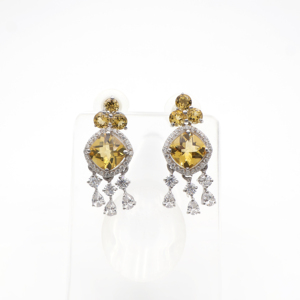 Conjunto de Pendientes y Colgante de Citrino Natural en Plata de Ley 925, Chapado en Rodio, Joyería Fina OEM ODM - Product Image 4