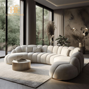 Divano Moderno a Forma <span class=keywords><strong>di</strong></span> Nuvola, Divano Sezionale Caterpillar, Divano Angolare a <span class=keywords><strong>L</strong></span> Nordico a 3 Posti, Set Divano in Tessuto per Soggiorno - Product Image 3