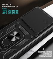 Coques de Téléphone Robustes avec Anneau et Cache Caméra Coulissant pour Tecno Camon 40 30S 30/20/19 Pro/18 Premier 5G 4G