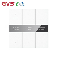 Système d'automatisation intelligent KNX, maison intelligente, hôtel, interrupteur mural intelligent, panneau à 6 boutons poussoirs
