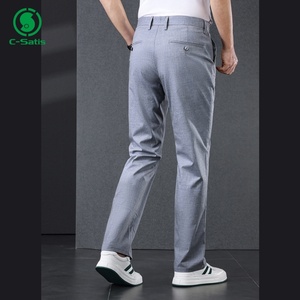 Pantalons en <span class=keywords><strong>lin</strong></span> pour hommes OEM pantalons décontractés haut de gamme pantalons Chino d'affaires légers en soie de glace d'été droits et amples hommes - Product Image 3