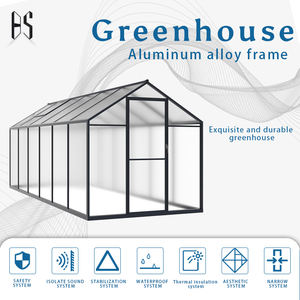 <span class=keywords><strong>Serre</strong></span> de jardin en acier galvanisé avec base en acier, verre trempé, cadre en aluminium et plaques de polycarbonate - Product Image 6