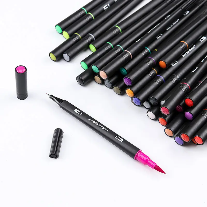 2021Hot selling 20 Colors Watercolor Brush Marker Pens Water Coloring Brush,Color Nylon Tip Brush Pens ,Watercolor Brush Set