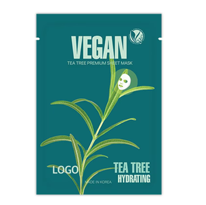 แผ่นมาส์กหน้าวีแกนทีทรี บำรุงผิว ควบคุมความมัน ปลอบประโลมผิวแพ้ง่าย สำหรับผู้หญิง ลดสิว ผ่อนคลาย ผลิตในเกาหลี ODM OEM - Product Image 1