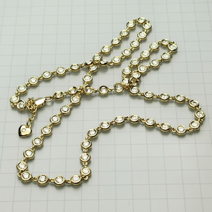 Cadena de tenis con ajuste de bisel de diamante de corte redondo de 6,50 MM para mujer - Product Image 1