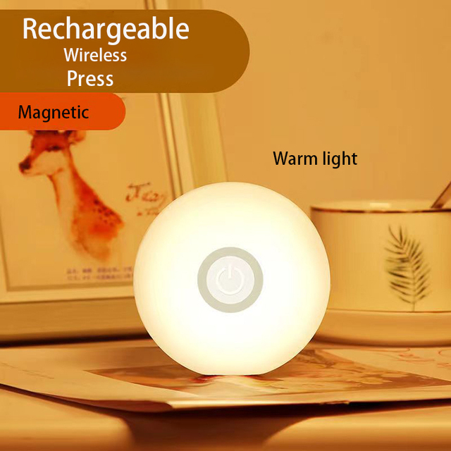 Rechargeable Touch Control Dimmable LED Cabinet Night Light with Warm/White/Nature Light Cordless Wireless Lamp