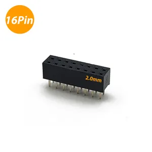 Conector de cabeçalho de pino macho fêmea 16P de linha dupla de passo único de fábrica OEM 2 mm