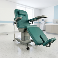 Fauteuil de dialyse électrique avec dossier inclinable réglable pour l'hémodialyse, la perfusion, la chimiothérapie et la prélèvement sanguin en milieu hospitalier
