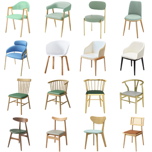 Sillas de comedor de madera maciza de lujo ligeras, estilo artístico de hierro occidental para postre, tienda de té de la leche, mesa de comedor para personal, mesas de sofá - Product Image 1