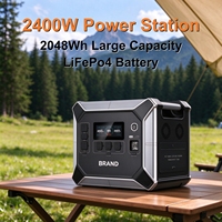 Station d'alimentation à onde sinusoïdale pure 2400W, batterie au lithium LiFePO4, générateur solaire, alimentation portable d'urgence pour l'extérieur