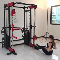 Banc de musculation multifonctionnel en acier, machine Smith, rack à squats, exercices de fitness, musculation, pile de poids de 320 kg, unisexe
