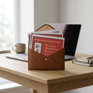 Estuche para Tarjetas de Juego, Tarjetas de Puntuación, Boletos, Estuche de Almacenamiento Portátil, Bolsa de Cuero PU para Mahjong, Accesorios de Entretenimiento para Fiestas - Product Image 1