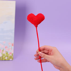 Fait à la main Art Craft amour coeur amour Crochet fleur pour fille garçon ami saint valentin cadeau Thanksgiving nouvel an dos école - Product Image 4