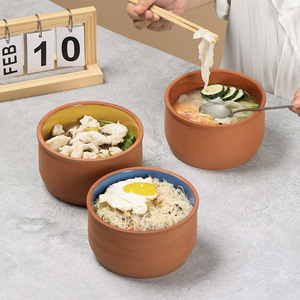 OEM ODM Nuevo y Creativo Tazón <span class=keywords><strong>de</strong></span> Terracota para Cena, <span class=keywords><strong>Plato</strong></span> <span class=keywords><strong>de</strong></span> Barro Personalizado para Servir Ensaladas, Vajilla Redonda para Postres - Product Image 3