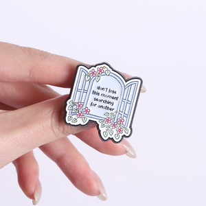 Do Not Lose This Moment Enamel Pins <strong>Small</strong> <strong>Steps</strong> Are Okay Too Motivational Flower Brooch Lapel Badge Wholesale - Product Image 4