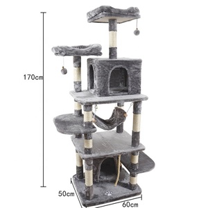 Tiang Gores Furnitur Kondominium Pohon Kucing, Mainan Rumah Hewan Piaraan Anak Kucing - Product Image 3