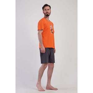 Ensemble short et t-shirt à manches courtes pour homme, respirant, col rond, avec poches, style décontracté vintage hip-hop imprimé - Product Image 1