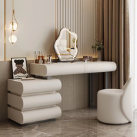 Nordique blanc moderne Style européen coiffeuse haute qualité bois vanité maquillage meubles de rangement avec tiroirs miroir tabouret