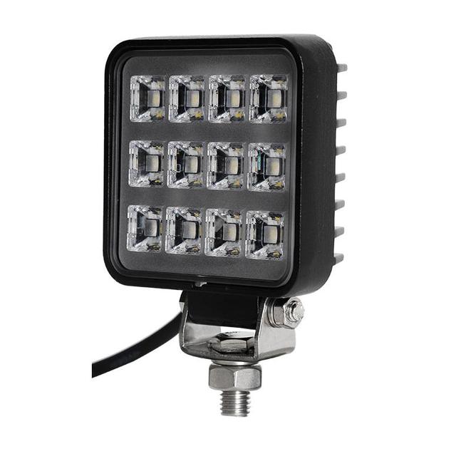 High Power Output Waterproof 3 Inch LED Small Square Flood Beam Work Light for Heavy Duty Equipment in Black Housing