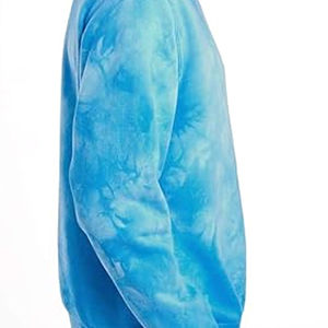 Sweat-shirt tie-dye bleu pour homme, polaire doux, pull décontracté, chaud, confortable, élégant, manches longues, motif tendance, confortable pour l'hiver - Product Image 2