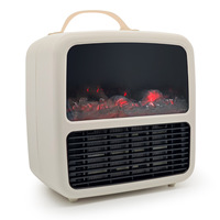 Chauffage d'appoint de bureau intelligent à flamme 3D dynamique, chauffage instantané, compact et élégant