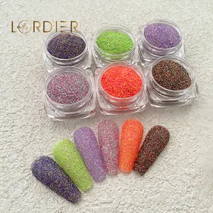 Fournisseur de poudre de paillettes fines en laine mate 6 couleurs de Style japonais pour maquillage coloré