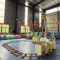 Train électrique sur rail miniature à batterie pour adultes et enfants, idéal pour les parcs d'attractions, les centres commerciaux et les aires de jeux.