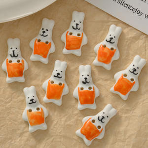 Bouton animal en porcelaine pour la décoration de vêtements pull-over perlé accessoires créatif dessin animé mignon lapin chiot chien <span class=keywords><strong>argile</strong></span> céramique - Product Image 2