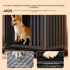 Cage pour chien écologique pour chiens de taille moyenne - Imperméable, facile à nettoyer, design villa avec une pièce et une salle de bain, anti-mastication, anti-évasion - Product Image 6