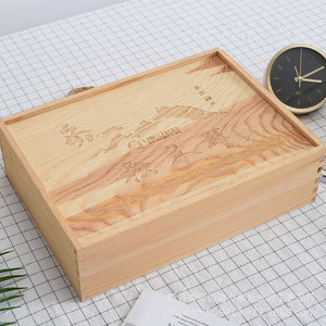 Pine Wood Tea <b>Gift</b> <b>Box</b> Rectangle Handmade Storage For Pu'er And White Tea <b>Cake</b> - Product Image 1