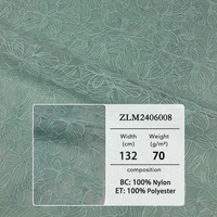 Tissu en tulle tricoté brodé de sequins floraux vert clair |   Vêtements de mariage pour garçons/filles en nylon/polyester 70GSM, sacs et chaussures extensibles