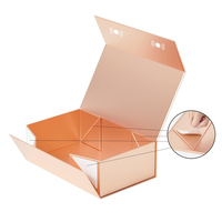 Boîte cadeau en carton magnétique pliable de luxe en papier recyclable rose gold sur mesure en gros pour l'emballage de cosmétiques et de vêtements
