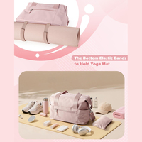 Sac de sport pour femme avec compartiment pour tapis de yoga, poche étanche, pochette séparée et bandoulière amovible