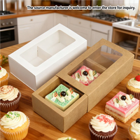 Boîtes en carton carrées personnalisables avec fenêtre transparente et plusieurs séparateurs pour cupcakes individuels, desserts et emballages en vrac