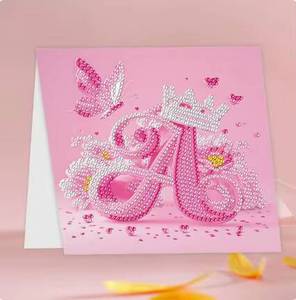 Carte de peinture au diamant DIY, série alphabet, 26 lettres avec enveloppe, cadeaux pour garçons et filles - Product Image 5