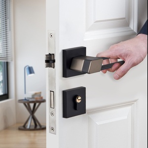 Poignée de porte de chambre moderne et minimaliste en alliage de zinc, serrure de porte silencieuse <span class=keywords><strong>à</strong></span> installation facile pour la maison, le bureau et <span class=keywords><strong>l</strong></span>'appartement - Product Image 2