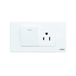 Venta al por mayor VBQN pared 16A 1 Gang interruptor de 1 vía Y CONTROL DE LUZ DE EE. UU. y enchufes de interruptor eléctrico