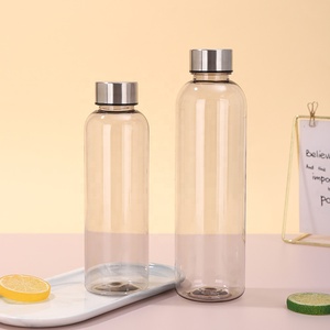 Botella de Agua Reutilizable de Plástico Transparente, Única, con Tapa de Rosca de Acero Inoxidable, a Prueba de Fugas, Libre de BPA, <span class=keywords><strong>para</strong></span> Gimnasio, Entrenamiento, Viajes - Product Image 5