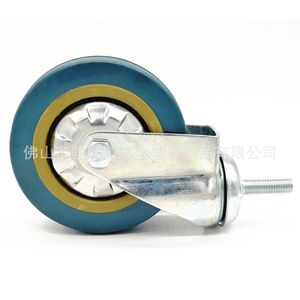 Pvc Industrial <b>Swivel</b> Caster 4 Inch With Brake Grey Wheel For Furniture - Product Image 4