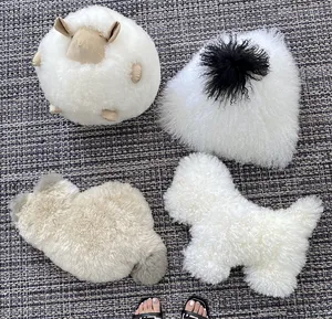 Sheepskin New Mini Soft Sheepskin Animal Toy Real Shearling Fur Animal Sheepskin Toy