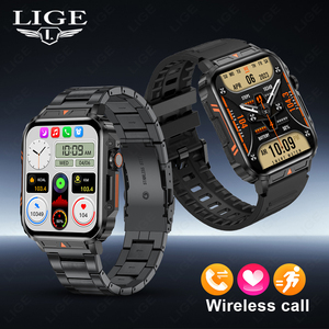 Lige bw0656 Người Đàn Ông Của Không Thấm Nước Thể Thao Smartwatch Vật Liệu Thép Ai Trợ Lý Giọng Nói BT Cuộc Gọi Heart Rate Giám Sát Nhắc Nhở Mẫu - Product Image 3