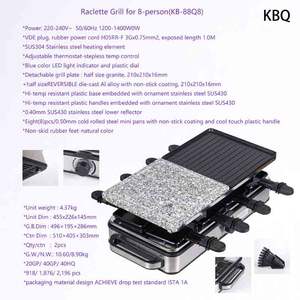 <span class=keywords><strong>Barbecue</strong></span> coréen d'intérieur à raclette pour 8 <span class=keywords><strong>personnes</strong></span>, avec prise EU, poêles électriques détachables et antiadhésives en PTFE, sans fumée, pour 8 <span class=keywords><strong>personnes</strong></span> - Product Image 3