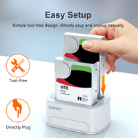 MAIWO K3062D 2 alat gratis Mini USB 3.2 Gen1 2.5 "/3.5" SATA HDD / SSD stasiun Dok duplikator LED Hard Disk Drive Dock