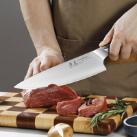 Ensemble de couteaux de chef professionnels de 3 pièces en acier au carbone de haute qualité, couteau à sushi tranchant, manche en bois de Pakka, dureté 60 HRC, ambidextre